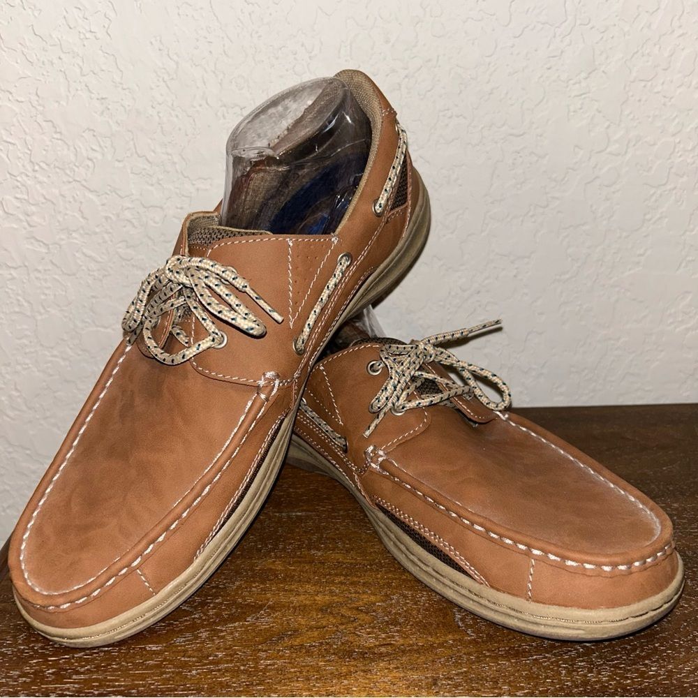 Khombu Comfort Newport Slip On Lace Up Boat Shoes